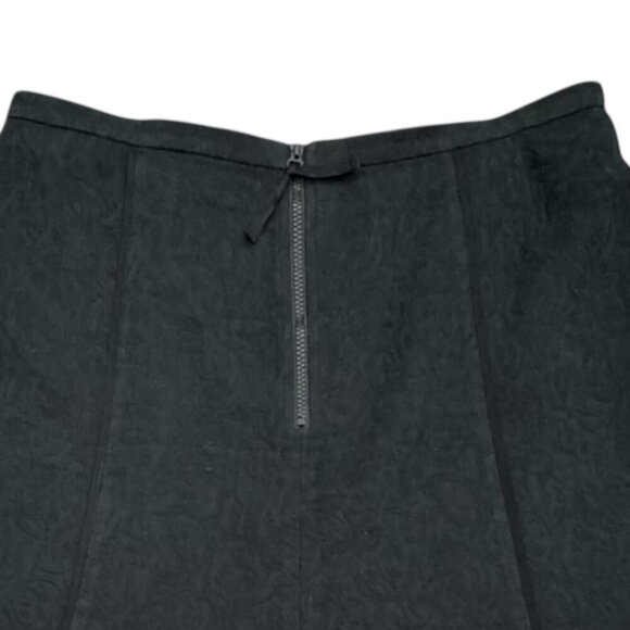 J.Crew Black Seamed Matelasse Skirt Flare A-Line Style A6143 Women's Size 14 - Picture 6 of 7